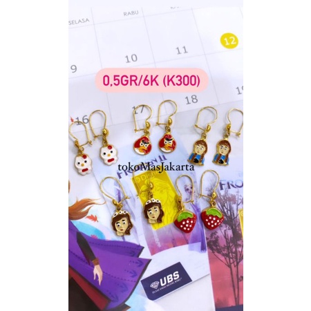 Anting Anak Gawil Kartun Kadar 6K // 0,50