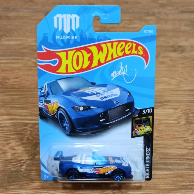 Jual Diecast Hot Wheels Mazda Miata MX5 Blue Madmike Mad Mike Drift Car ...