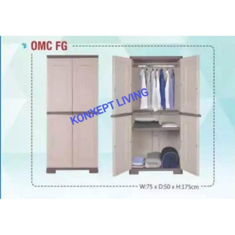 Lemari Plastik 2 Pintu Olymplast OMC FG