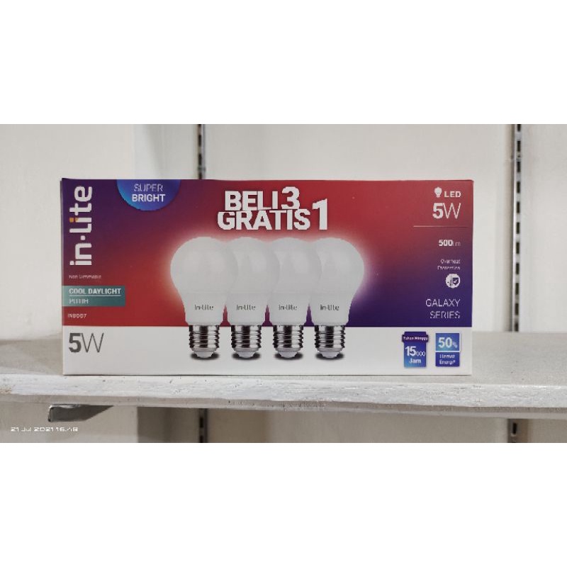 Lampu led In-lite 5watt 7watt (Beli 3 gratis 1)