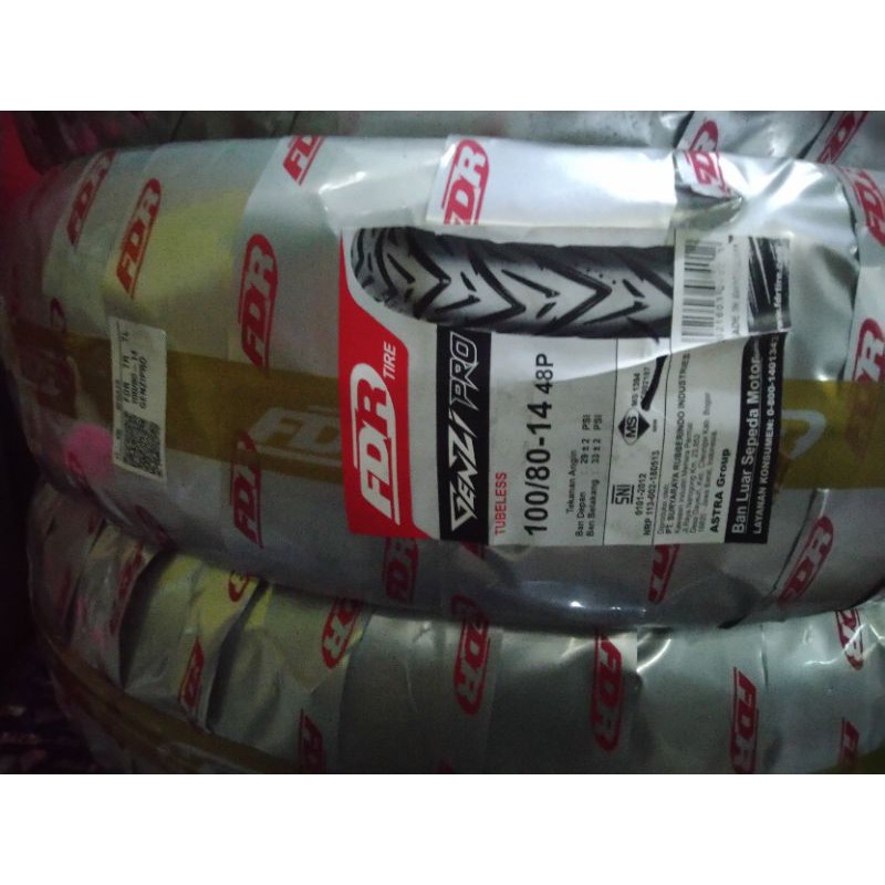 Ban Tubeleas Fdr Genzi pro (80/80-14, 90/80-14, 100/80-14) for Vario 110, 125, 150, 160, Pcx 150, Be