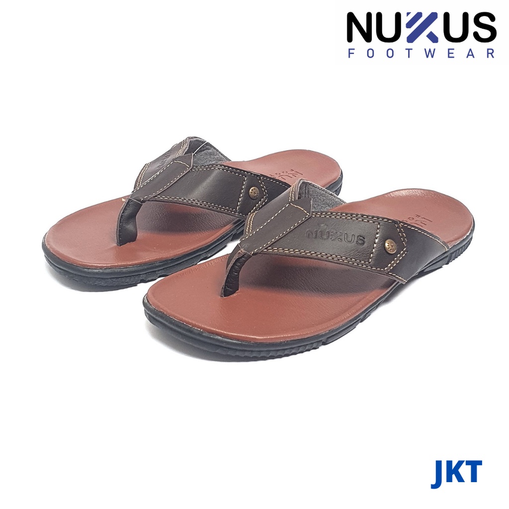 Nukus Sandal Pria Kulit Beli 1 Dapat 2