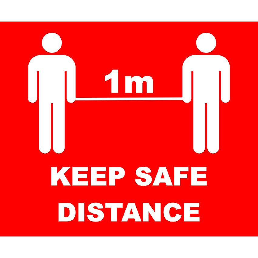 

Stiker Dinding himbauan Jaga Jarak Keep safe Distance 20x15