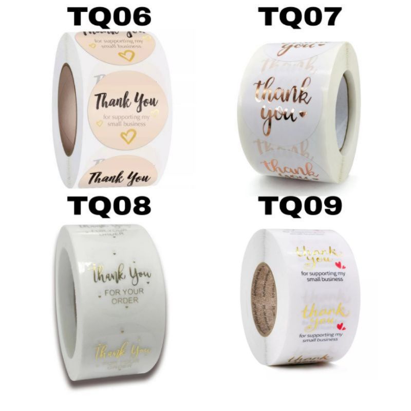 1 Roll (500pcs) Stiker Label 2.5cm stiker terimakasih Label Thank you for OLshop DIY