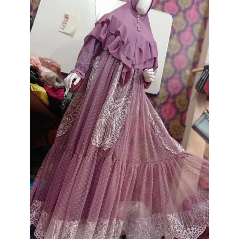 cinderela syari tile sekeliling brukat exslusif