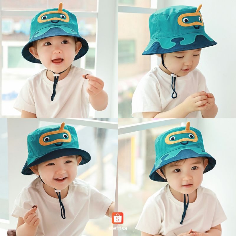 TOPI ANAK | anti UV matahari - premium fisherman hat het impor kid cewek cowok summer holiday outdoor sport gurita lucu