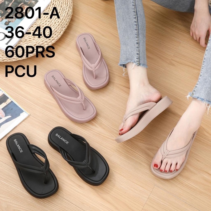 SANDAL JEPIT WEDGES WANITA JELLY KARET IMPORT BALANCE 2801