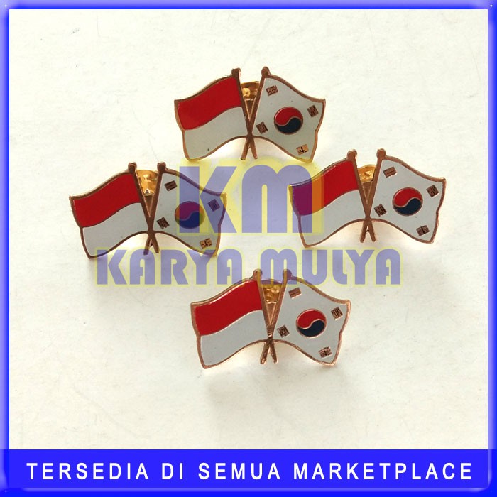 Jual Flag Pin Pin Bendera Persahabatan Indonesia Dan Korea Selatan Km Shopee Indonesia