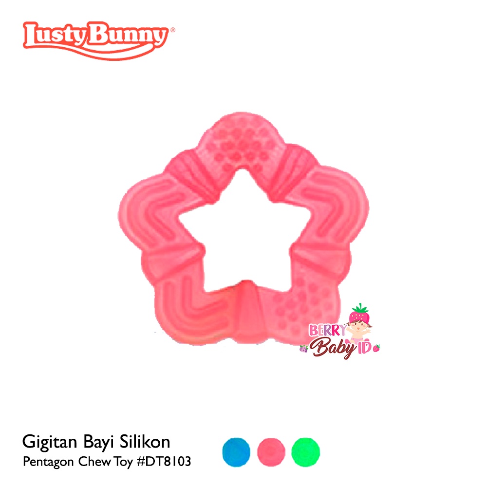 Lusty Bunny Gigitan Teether Bayi Silikon Pentagon Chew Toy #DT8103 Berry Mart