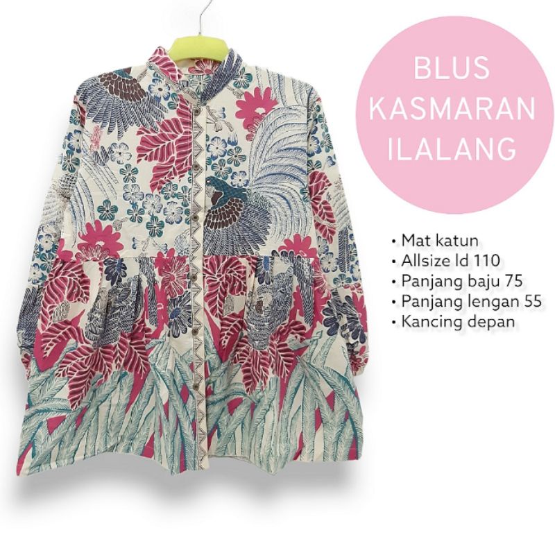 Blus kasmaran Ilalang batik solo atasan kerja blus kancing depan blus wanita