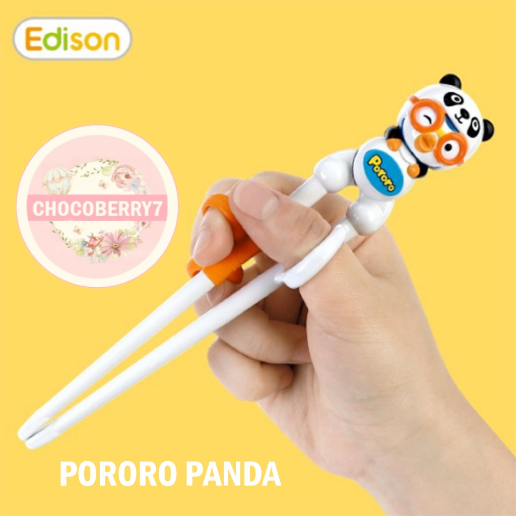 Edison Chopstick Pororo Friends Training Edison Chopsticks Sumpit Anak Belajar Makan ORIGINAL KOREA