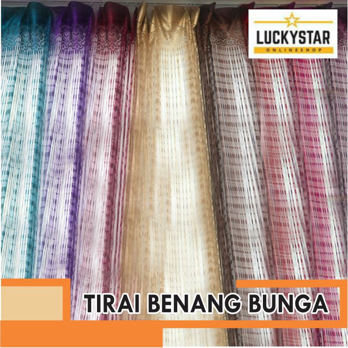 Tirai Hiasan Kamar Tidur / Tirai Motif Renda Bermotif Bunga  / Tirai Cantik Gorden Bunga Q8