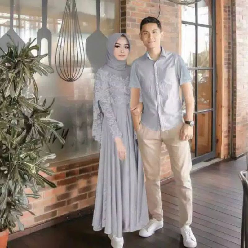 XOS - COUPLE VIOLANA / BAJU PASANGAN / KEMEJA DAN MAXI DRESS / COD✅ (Good Quality)