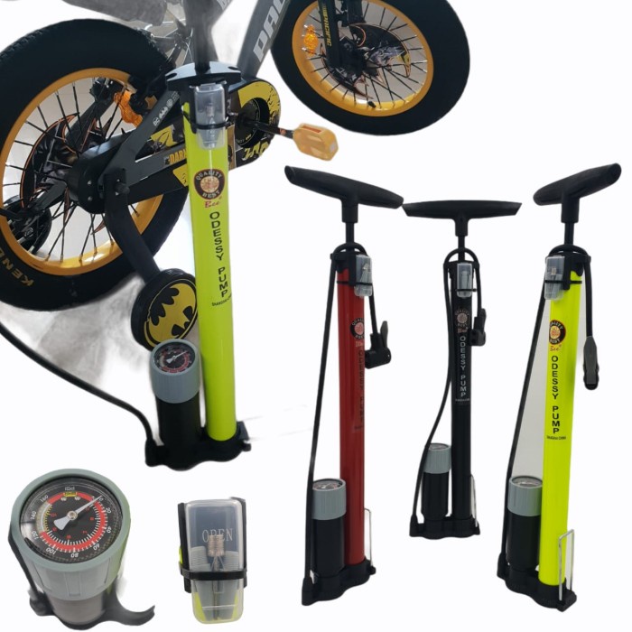 Odessy Alloy Pump Ban Motor Sepeda Bola Lengkap Pompa Angin Tangan