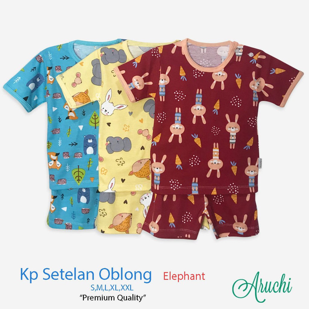 Aruchi Baju Kancing Pundak Pendek Motif 1 STEL Piyama Aruchi Baju Kancing Pundak Pendek Motif 1 STEL Piyama