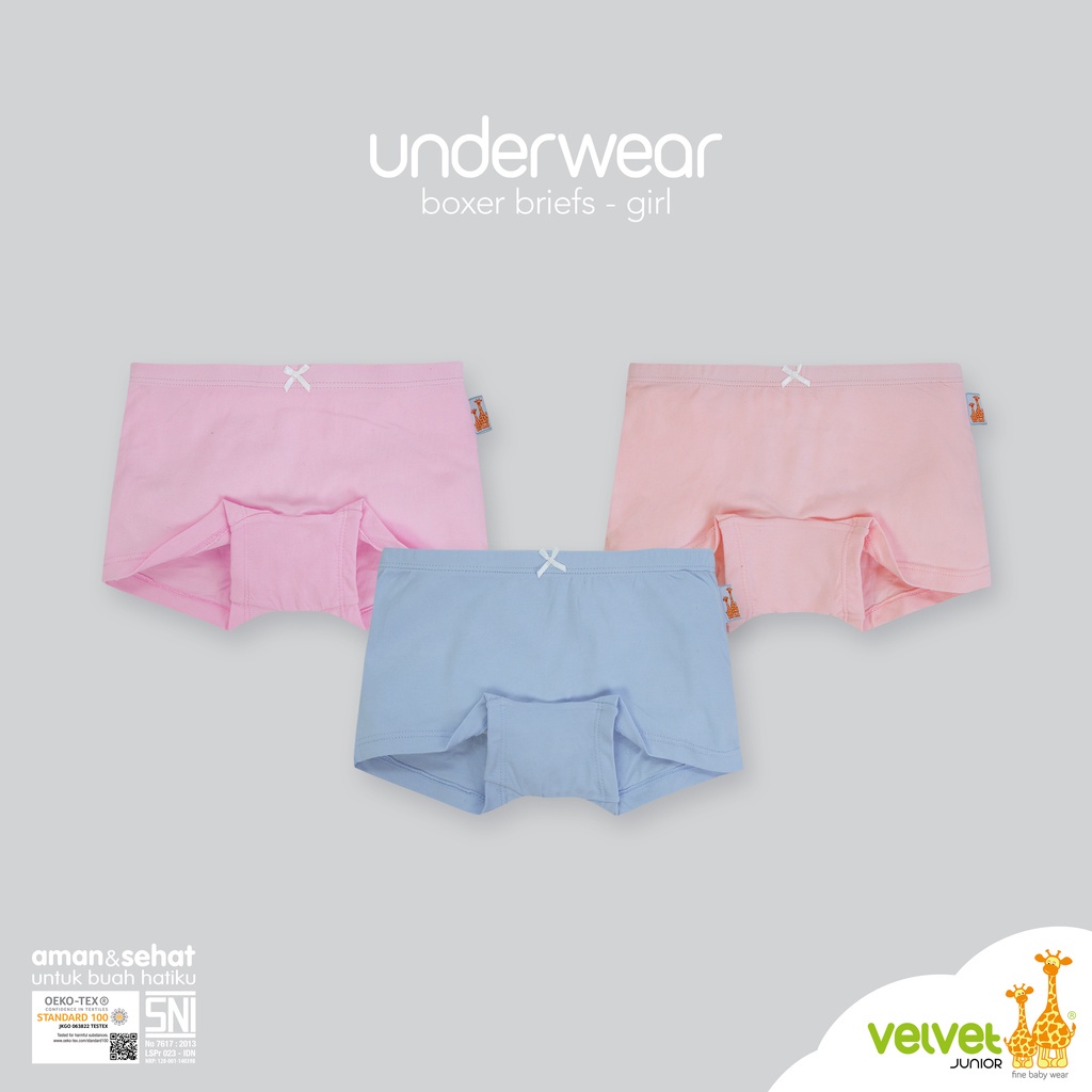 Makassar ! Underwear / Celana dalam Boxer Segiempat Velvet Junior Girl