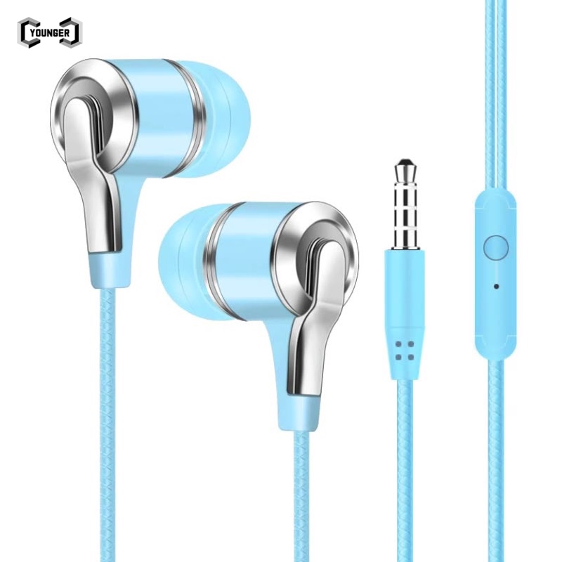 Headset Earphone Sport In-Ear Deep Bass Stereo Kabel Jack 3.5mm Dengan mic Untuk vivo / Oppo