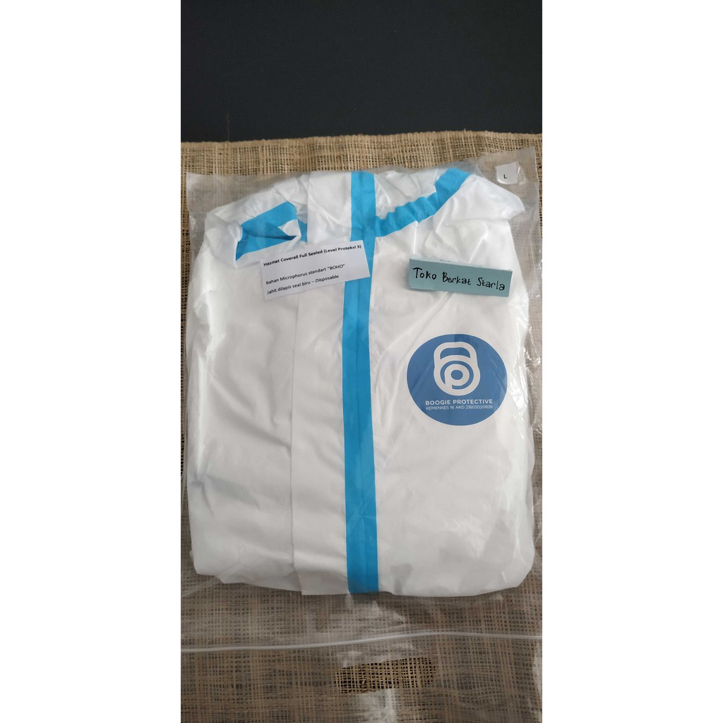 Perlengkapan APD/ Baju APD/ Hazmat Coverall Boggie Protective Level Proteksi 3
