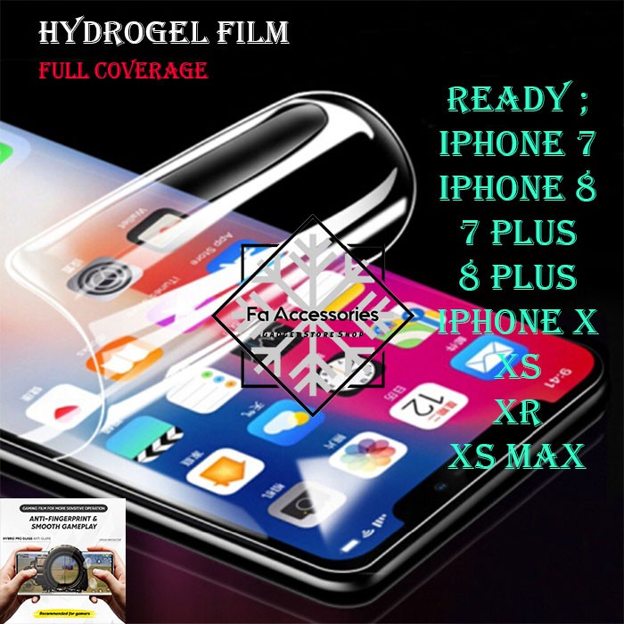 FA ANTI GORES JELLY HYDROGEL IPHONE 7 8 7PLUS 8PLUS X XR XS MAX PLUS SCREEN PROTECTOR GUARD SHOCK