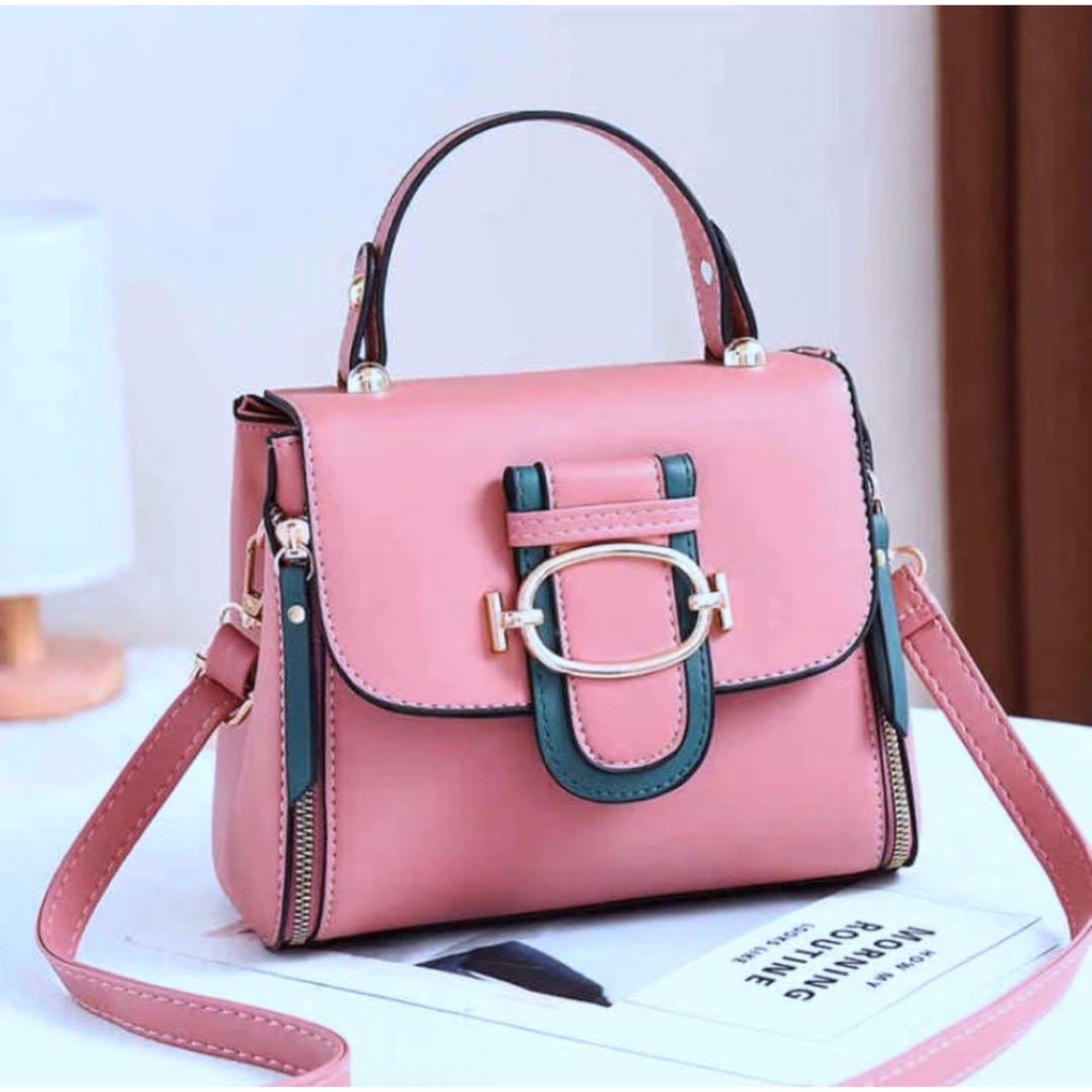 BJ212023 - BLACK/BROWN/GREEN/PINK/RED - TAS SLEMPANG JINJING TOTEBAG HANDBAG TAS WANITA FASHION IMPORT MODIS ELEGAN TERMURAH TERLARIS TERBARU JT12023 BAGSTORE JAKARTA TAS BATAM