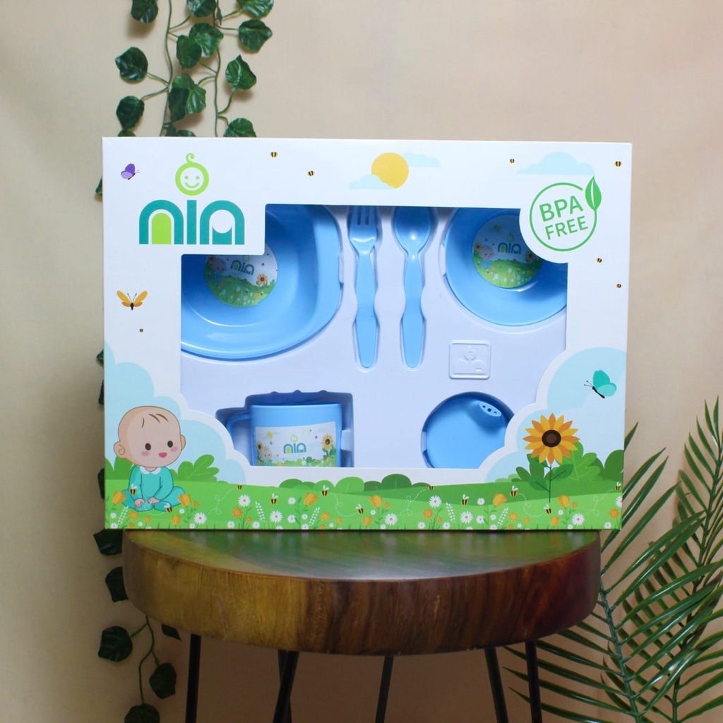 NIA Feeding Set Ukuran Kecil Dan Sedang - Tempat Makan Bayi