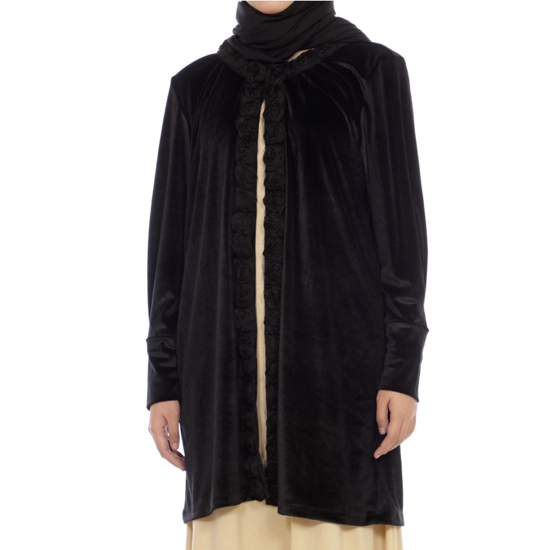 Outerwear muslim Wanita fit XL  kardigan lengan panjang velvet beludru formal resmi ZAHRA SIGNATURE 