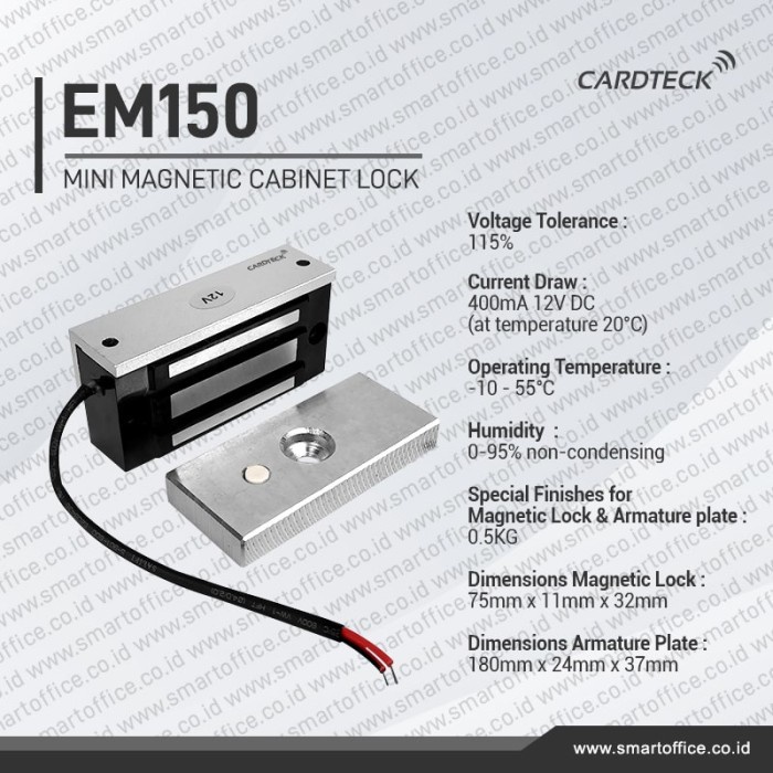 COD Mini Magnetic Lock, Cardteck EM-150, EM Lock, 60kgs
