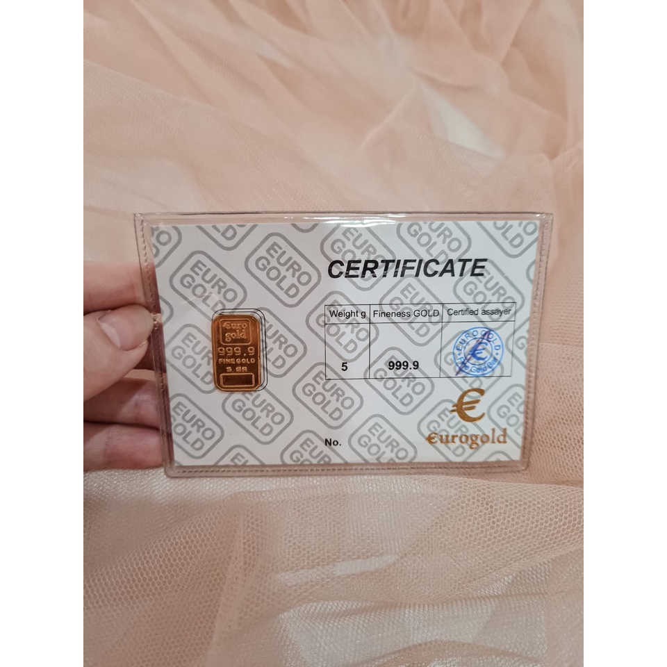 5 GRAM LM LOGAM MULIA EMAS EURO GOLD RETRO CLASSIC CERTIFICATE SERTIFIKAT ASLI ORIGINAL