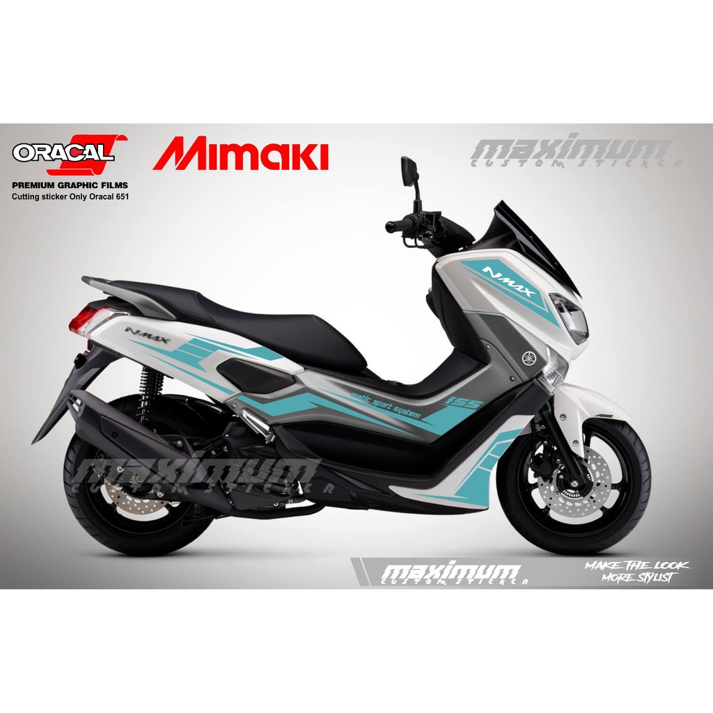 cutting sticker nmax - striping stiker oracal biru muda nmax