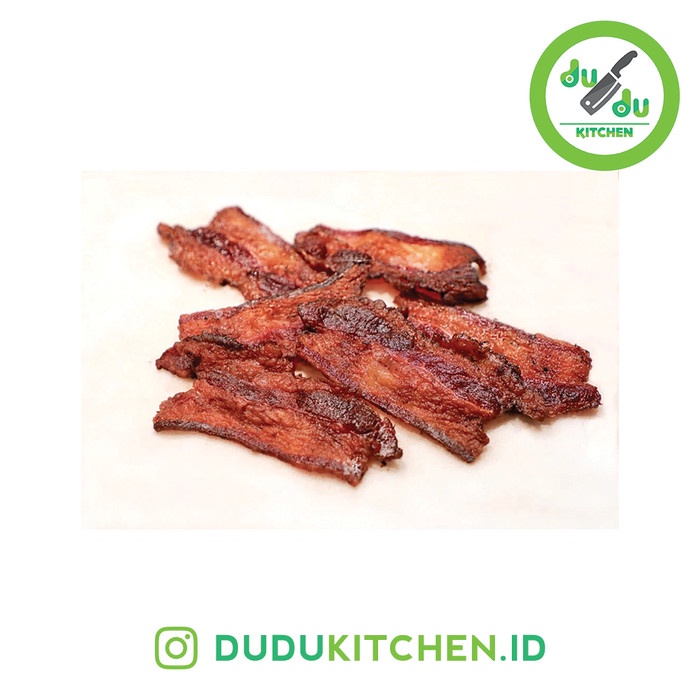 

Daging Asap - Br Beef Bacon Medium Fat - Brisket Daging Sapi Asap Halal Beku Smoke