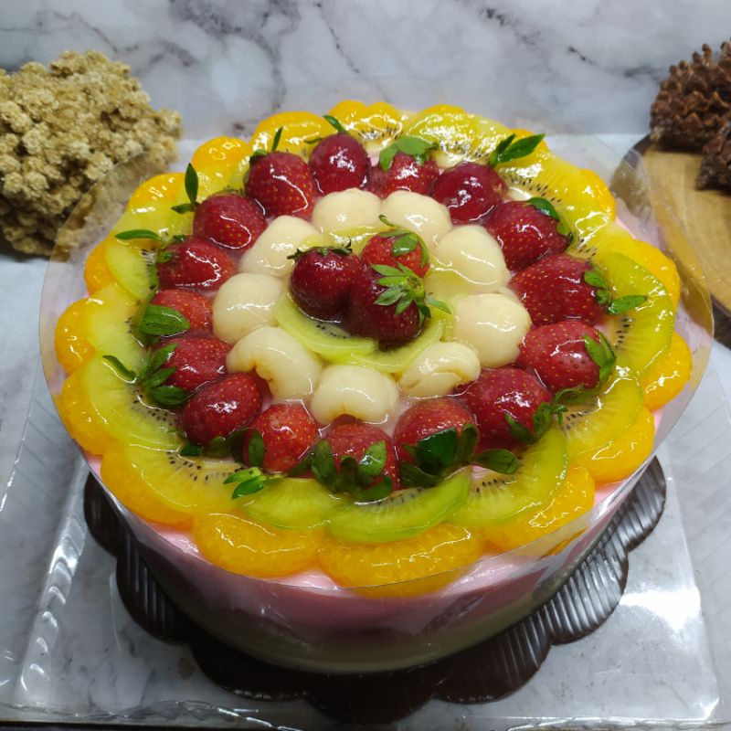 Jual Puding Ulang Tahun Topping Full Buah 22cm | Shopee Indonesia