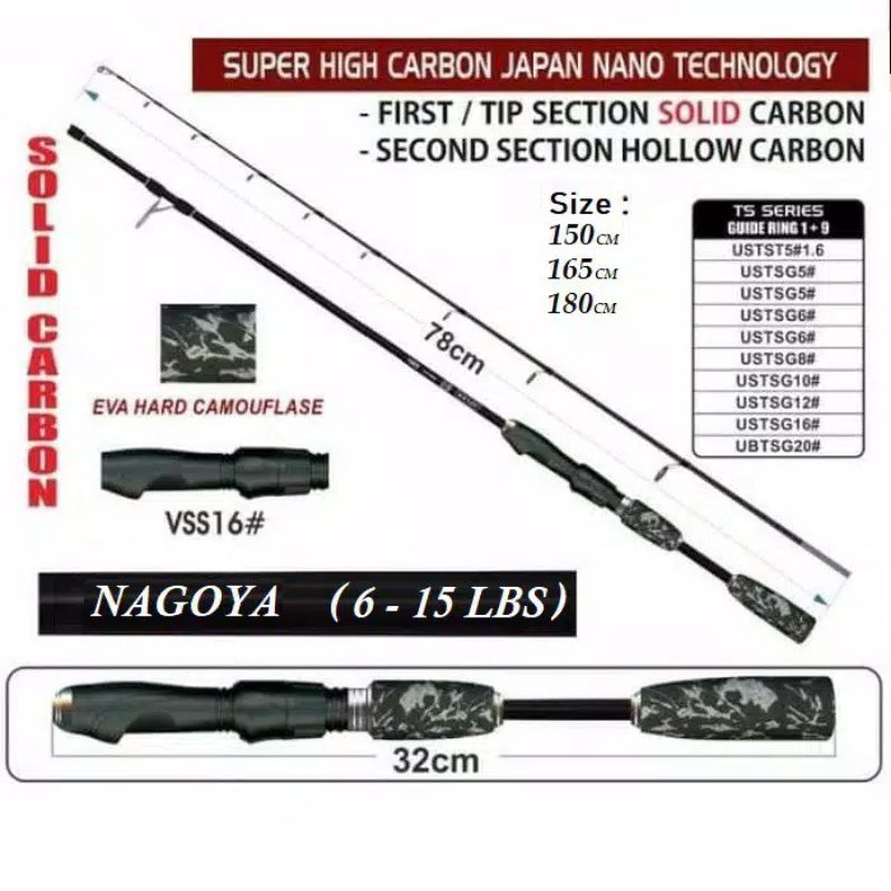 JORAN CARBON SOLID LENTUR & KUAT SWAN NAGOYA 150 - 180 CM SANGAT KUAT DAN LENTUR