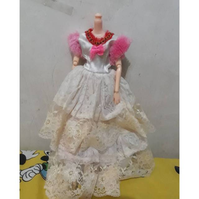 baju barbie murah  motif bulu