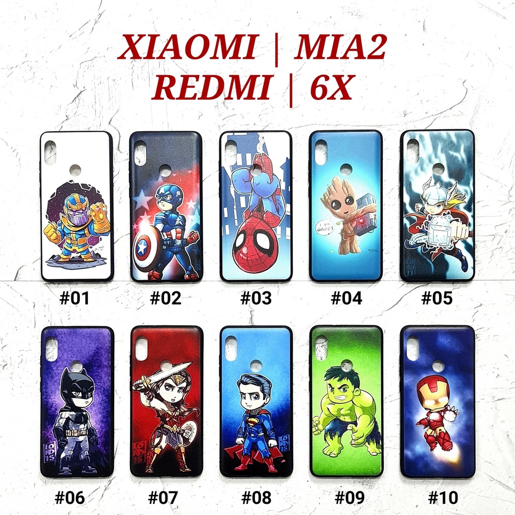 XIAOMI REDMI 3S 3 PRO 4A 4X 5A 5 PLUS 6A  REDMI 6X MI A2  MI 8 MI S8 - MINI HERO Case Marvel Cartoon