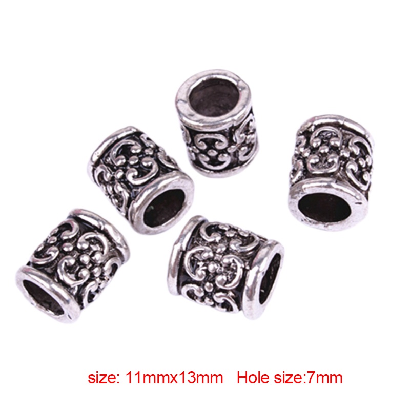 5pcs / set Cincin Rambut Kepang Gimbal Bahan Alloy Gaya Retro