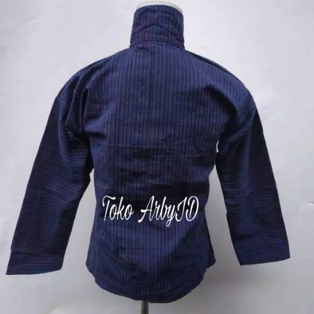 Baju Lurik Jawa / Baju lurik biru / baju tradisional jawa/Baju Surjan Lurik Dewasa