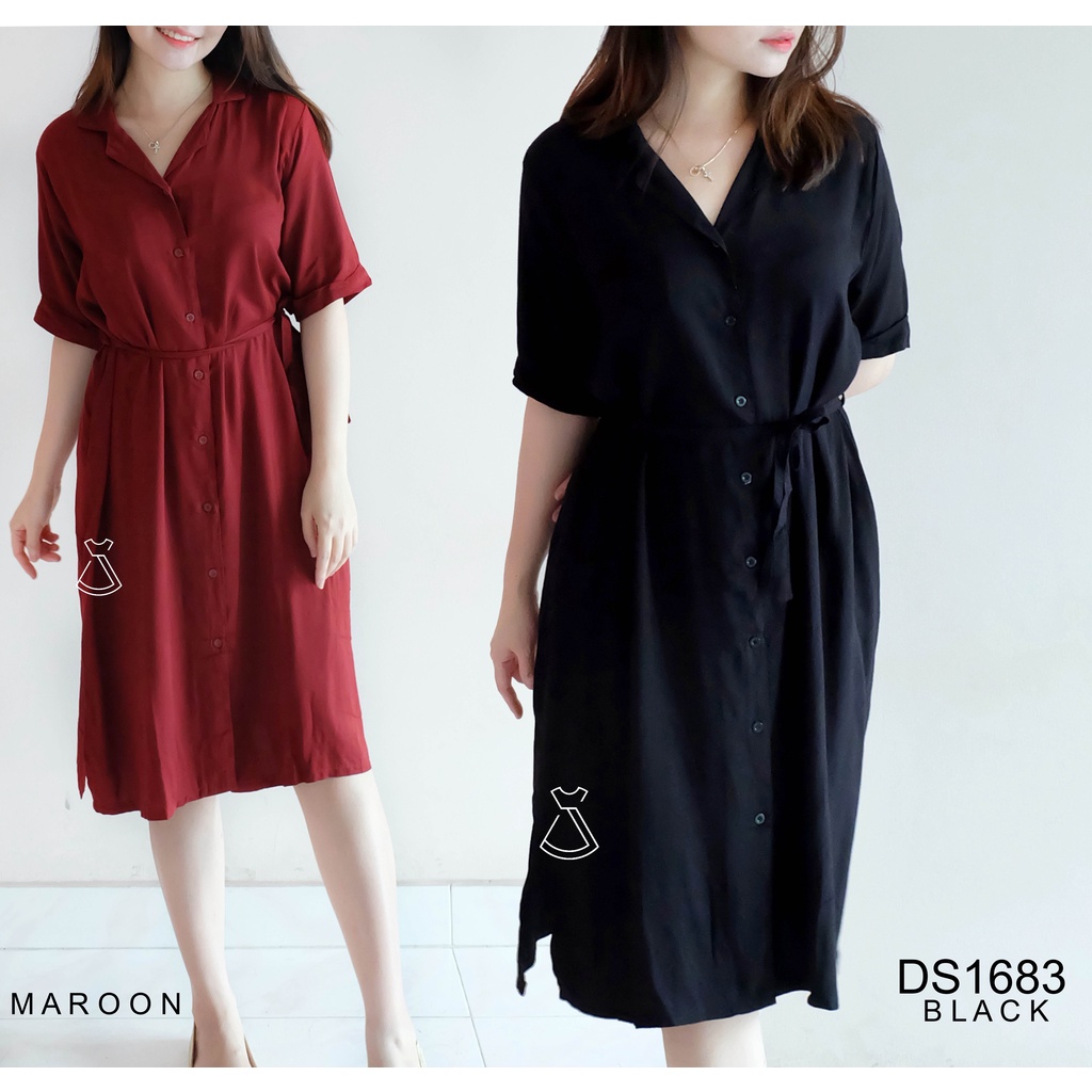 DS1683 - Dress Casual Rayon Twill Adem Korean Style Busui Friendly