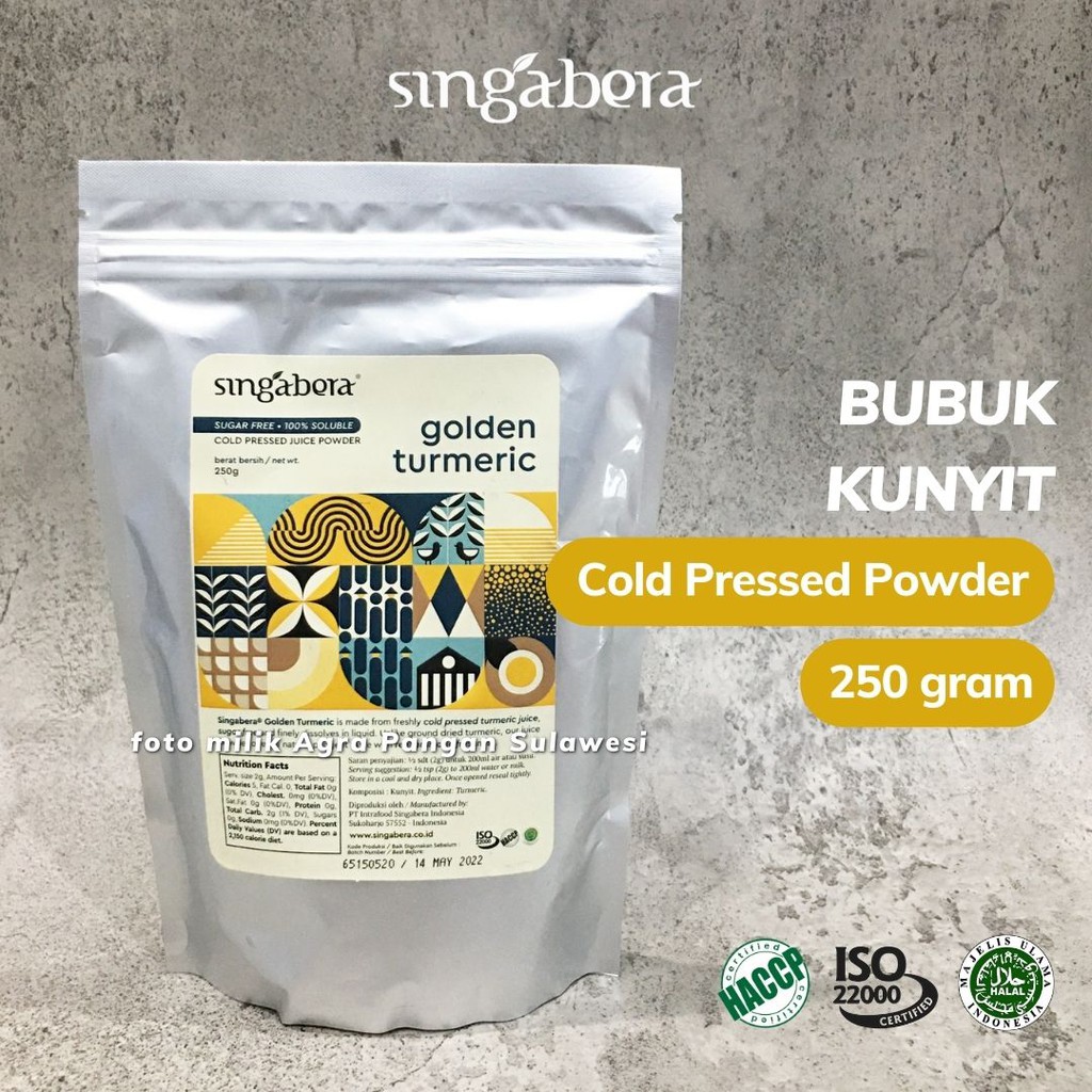 

Bubuk Kunyit Singabera Cold Pressed Turmeric Powder 250 gr | Serbuk Premium Murni Pure Alami Asli