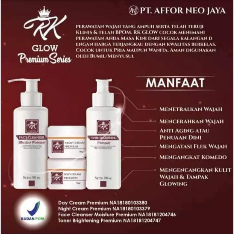 RK GLOW SKINCARE ACNE OR PREMIUM SERIES 100% ORIGINAL RESMI AGEN RK GLOW