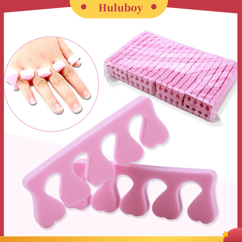Huluboy Huluboy♡ 100 Pasang / Set Spons Pemisah Jari Kaki Anti Gores Untuk Pedicure
