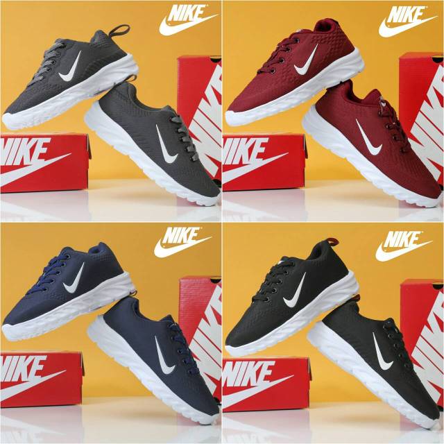 Sepatu Anak nike Size 31_37 Keren Merah Pink Biru Hitam Cewek Cowok Perempuan Laki Sekolah TK SD