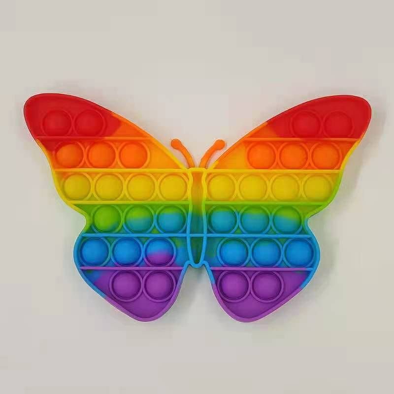 Mainan pop it murah popit Pop Its Square rainbow multicolor Fidget Toy Push bubble-5