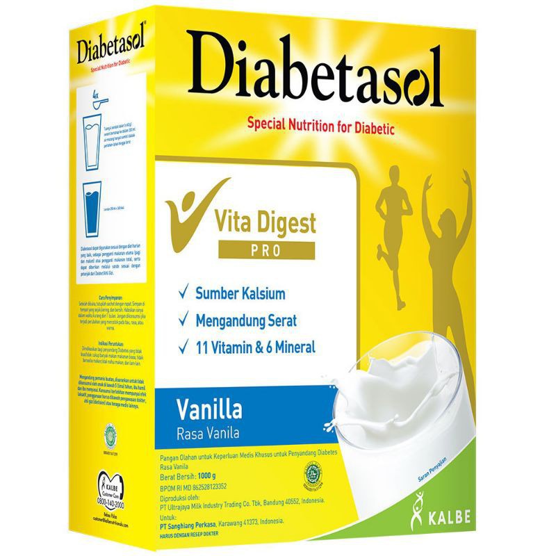 DIABETASOL 950 GR SUSU DIABETES VANILLA COKLAT TERMURAH