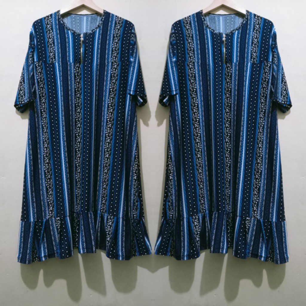 DRESS REMPEL KELILING DASTER SUSUN SUPER JUMBO MAT JERSEY KOREA/MIDI DRESS SIZE