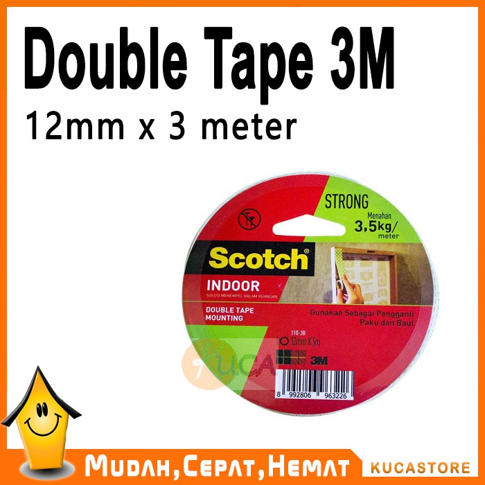 

Double Tape 3M Scotch 110-3B Ukuran 12 mm x 3 meter