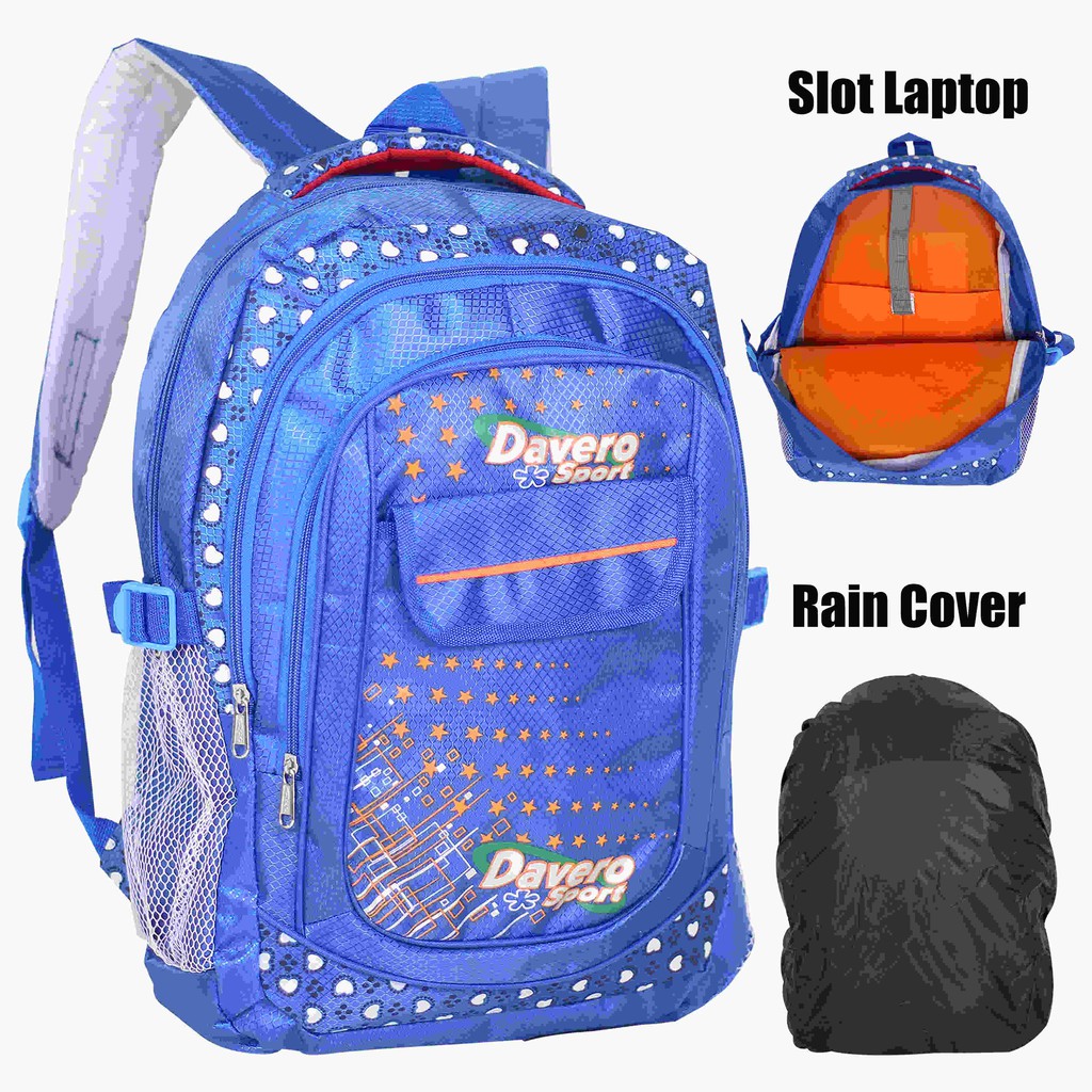 Tas Cewek Davero Sport Biru Backpack Les Piknik Liburan Bagus Kuat Awet Tas Laptop Sekolah