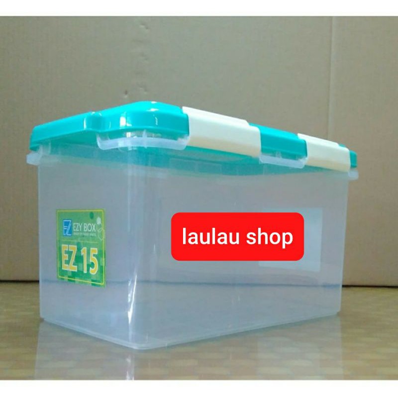 Box Container CB 15 Liter EZY (Empat Pengunci) / Kontainer Penyimpanan Barang Plastik Handy CB15