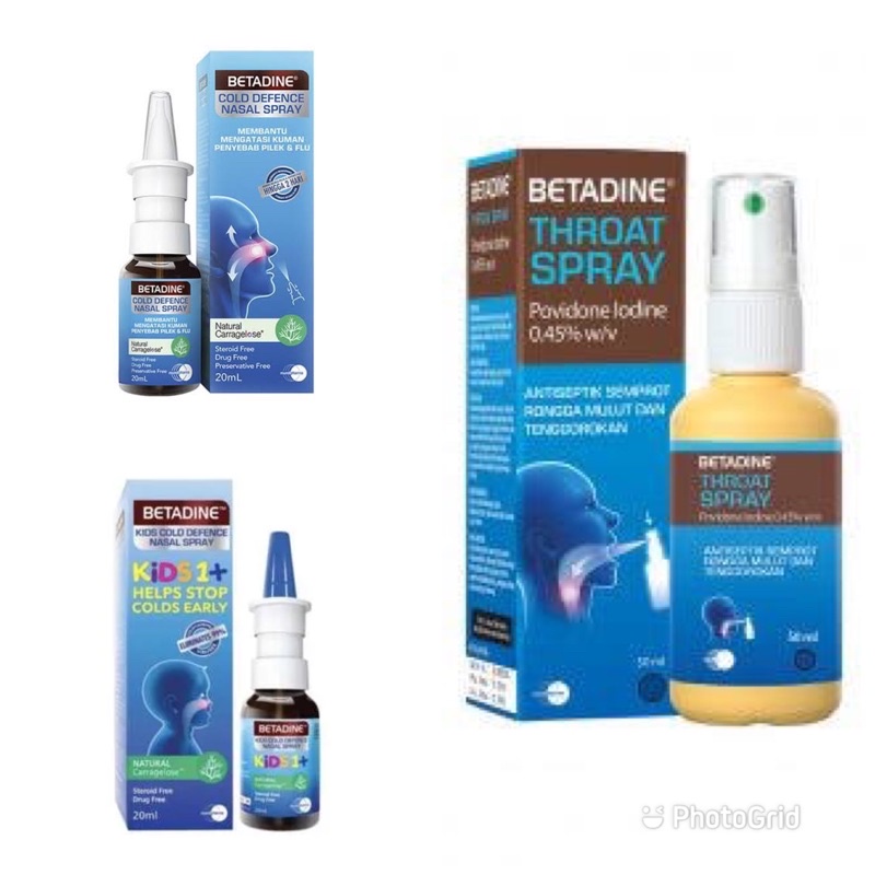 ORIGINAL Betadine Cold Defence Nasal Spray 20ml / Betadine Nasal Spray Dewasa dan Anak  / Betadine Semprot Hidung Pencegah Flu / Betadine Nasal Spray Kids 20 ml / Betadine Nasal Spray Anak / Betadine Semprot Tenggorokkan / Betadine Throat Spray / Betadine