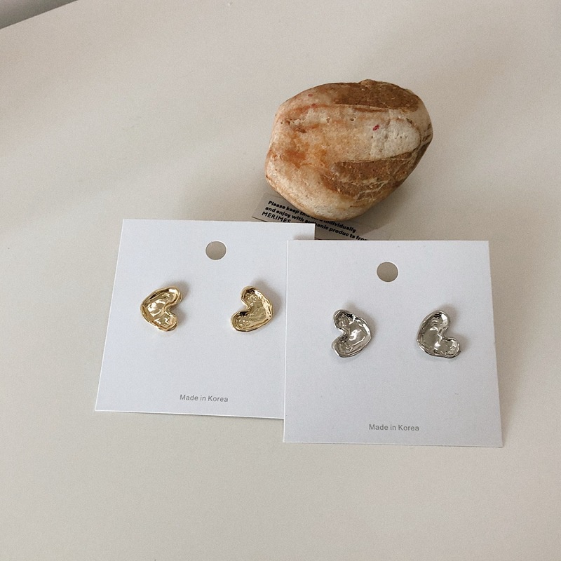 Small love cekung cembung permukaan rasa desain anting-anting Korea Dongdaemun produk yang sama gaya