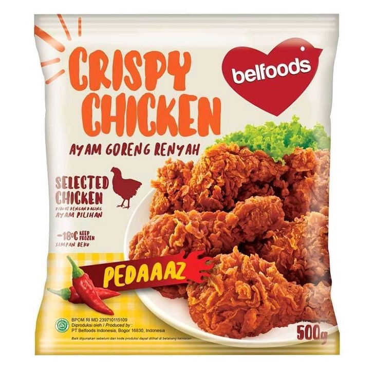 

FROZEN FOOD BELFOODS CHICKEN CRISPY PEDAS 500GRAM - DISASS JOGJA